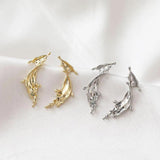 4pcs 14k Plated Water Flower Ear Studs Charms DIY Earrings Components
