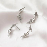 4pcs 14k Plated Water Flower Ear Studs Charms DIY Earrings Components