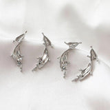 4pcs 14k Plated Water Flower Ear Studs Charms DIY Earrings Components