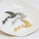2pcs Devil Sickle Brass Plated Pendant Charms Jewelry DIY Materials