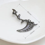2pcs Devil Sickle Brass Plated Pendant Charms Jewelry DIY Materials