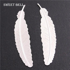10pcs Copper Feather Plumage Charms Pendants for DIY Jewelry Making