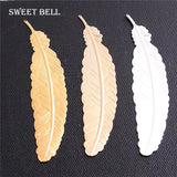 10pcs Copper Feather Plumage Charms Pendants for DIY Jewelry Making