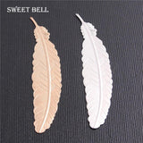 10pcs Copper Feather Plumage Charms Pendants for DIY Jewelry Making