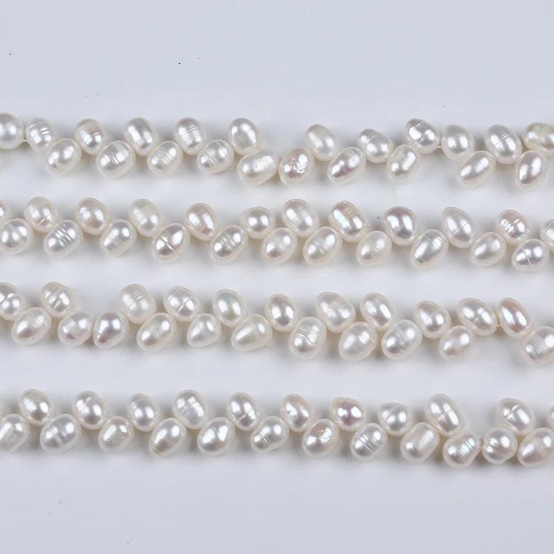 8-9mm Wheat Rice Shape Pearl Strand Top Drilled Pearl Beads