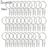 50Pcs Silver Screw Eye Pin Key Chains With Open Jump Ring Chain Extender