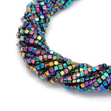230pcs Cube Hematite Beads 2mm Rainbow for Jewelry Making DIY