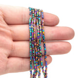 230pcs Cube Hematite Beads 2mm Rainbow for Jewelry Making DIY