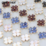 Petals Shape 18K Plated Zircon Jewelry Making DIY Pendants