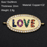 Copper Micro-inlaid Zircon LOVE Double Circle Connection Accessories