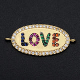 Copper Micro-inlaid Zircon LOVE Double Circle Connection Accessories