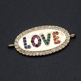 Copper Micro-inlaid Zircon LOVE Double Circle Connection Accessories