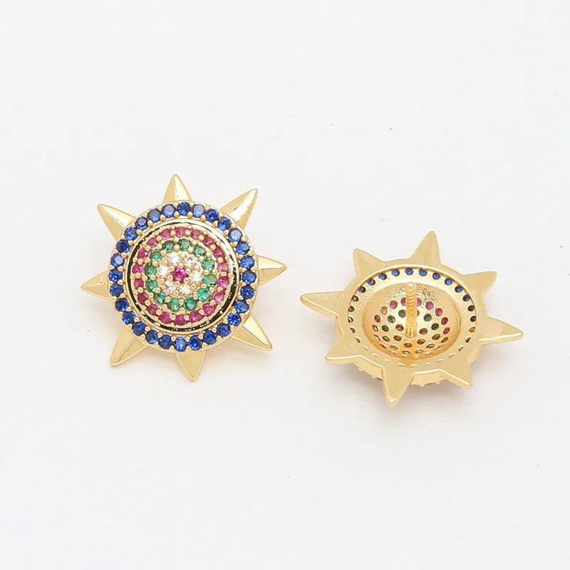 2pcs Devil Shield Brass w/ Plated Half Pin Drilled Pendant Charms DIY Materials