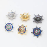 2pcs Devil Shield Brass w/ Plated Half Pin Drilled Pendant Charms DIY Materials