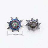 2pcs Devil Shield Brass w/ Plated Half Pin Drilled Pendant Charms DIY Materials