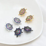 2pcs Devil Shield Brass w/ Plated Half Pin Drilled Pendant Charms DIY Materials