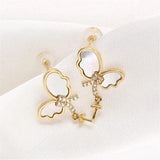 14K Wrapped Zircon Pearl Earrings S925 Silver Needle DIY Accessories