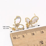 14K Wrapped Zircon Pearl Earrings S925 Silver DIY Accessories