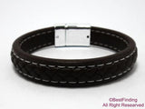 Braided Lace Leather Cord Men's Bracelet 12x6mm