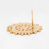 4pcs Sun Ear Posts 25mm Brass Plated Earrings