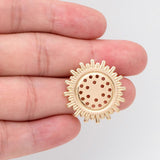 4pcs Sun Ear Posts 25mm Brass Plated Earrings