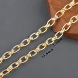 DIY Chain Charms 18K Plated Copper Metal 1m/lot