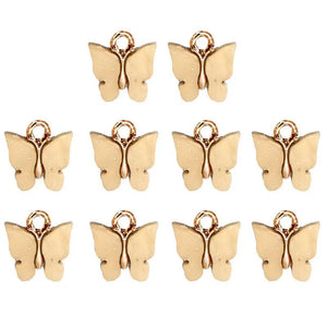 10Pcs Butterfly Charms Resin Alloy DIY Earrings Making