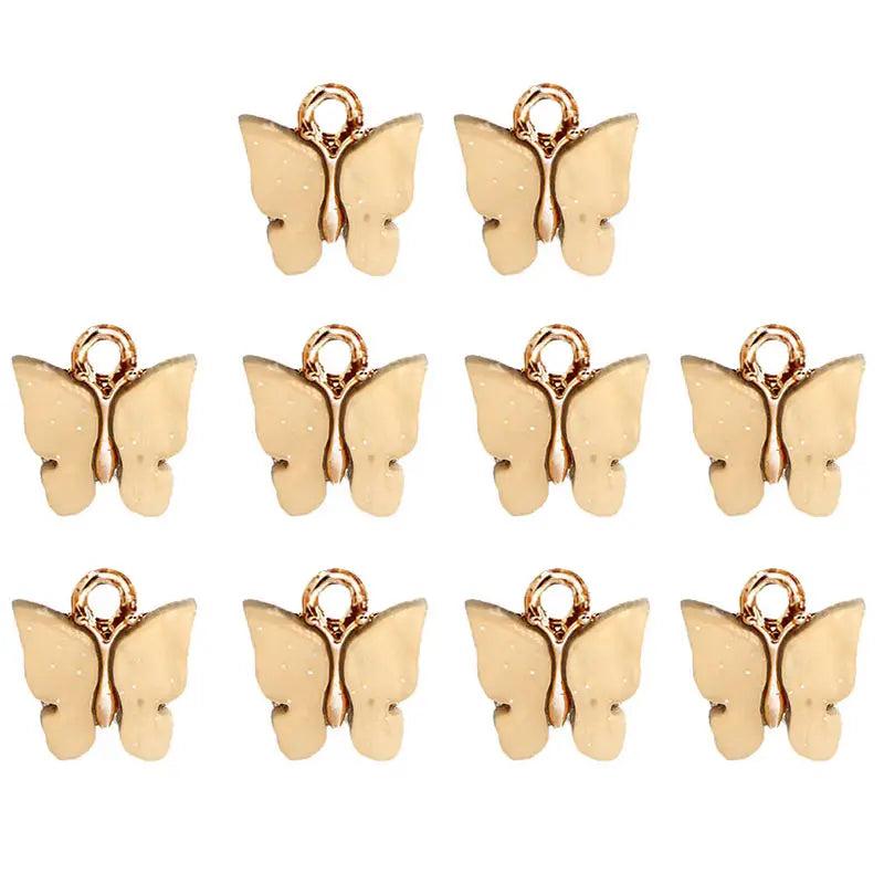 10Pcs Butterfly Charms Resin Alloy DIY Earrings Making