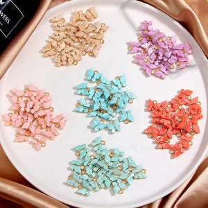 10Pcs Butterfly Charms Resin Alloy DIY Earrings Making