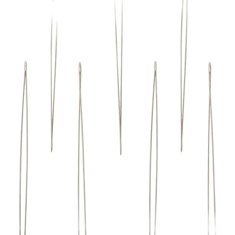 8pcs Stainless Steel Big Eye Beading Needles Jewelry Tool