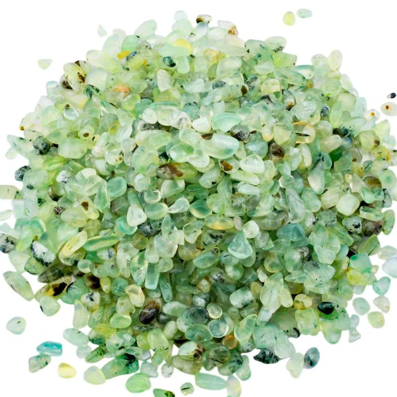 Green Prehnite Crystal Tumbled Stone Chips for Jewelry Making