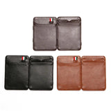 Solid Mini PU Leather Magic Wallet Men Small Money Clips Credit Card Holder