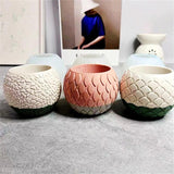 Fish Scale Round Planter Flowerpot Silicone Mold