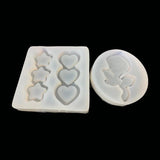 Rose Flower Shaker Silicone Mold DIY Resin Heart Star Charms Pendant Molds