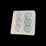 Rose Flower Shaker Silicone Mold DIY Resin Heart Star Charms Pendant Molds
