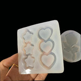 Rose Flower Shaker Silicone Mold DIY Resin Heart Star Charms Pendant Molds