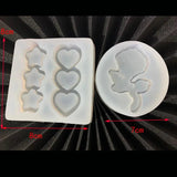 Rose Flower Shaker Silicone Mold DIY Resin Heart Star Charms Pendant Molds