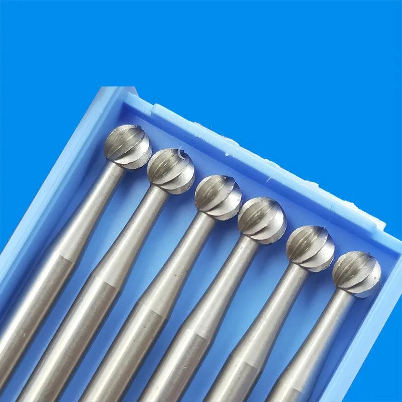 6pcs Tungsten Steel Round Burs Diamond Amber Engraving Carving Mill