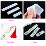 3pcs/set Rectangle Bookmark Silicone Mold For DIY Bookmark Epoxy Resin Mold