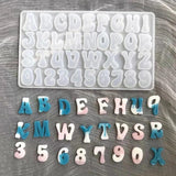 Arabic Numerals Epoxy Resin Mold Letter Digital Number Pendant Silicone Mould