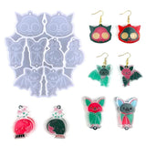 Halloween Silicone Mold Bat Skull Combo Pendant DIY Casting Earring Necklace Res