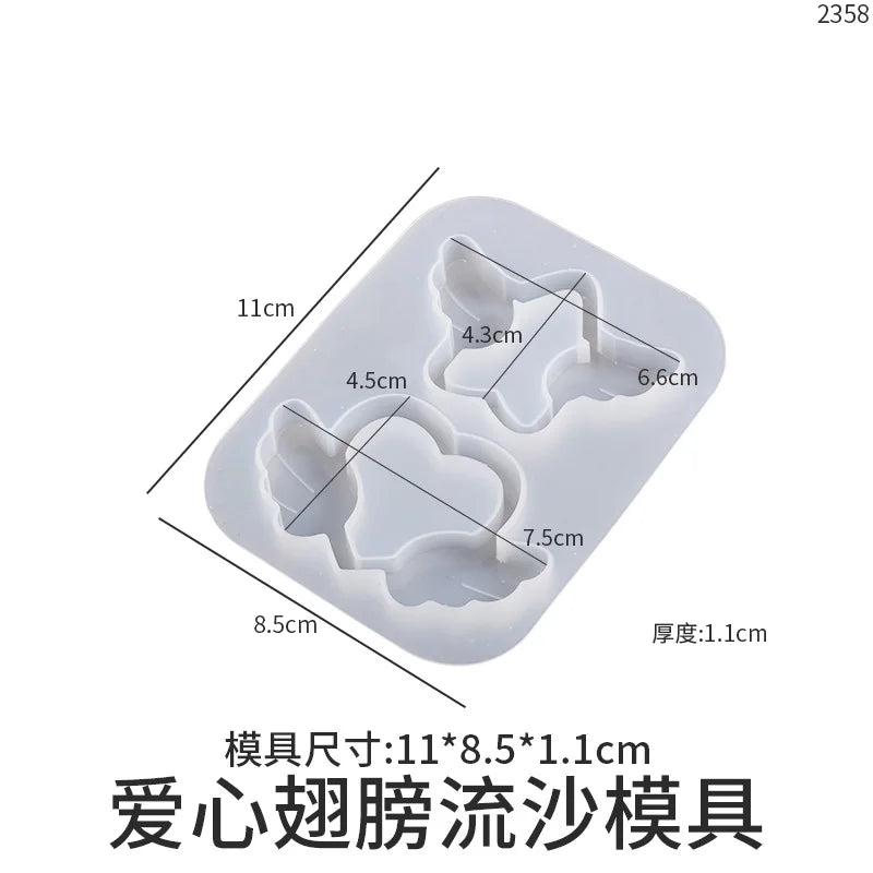 Crystal Epoxy Resin Mold Shaker Hearts Plum Blossom