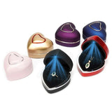 Heart-shaped LED Light Wedding Ring Box Engagement Rings Necklace Jewelry Case