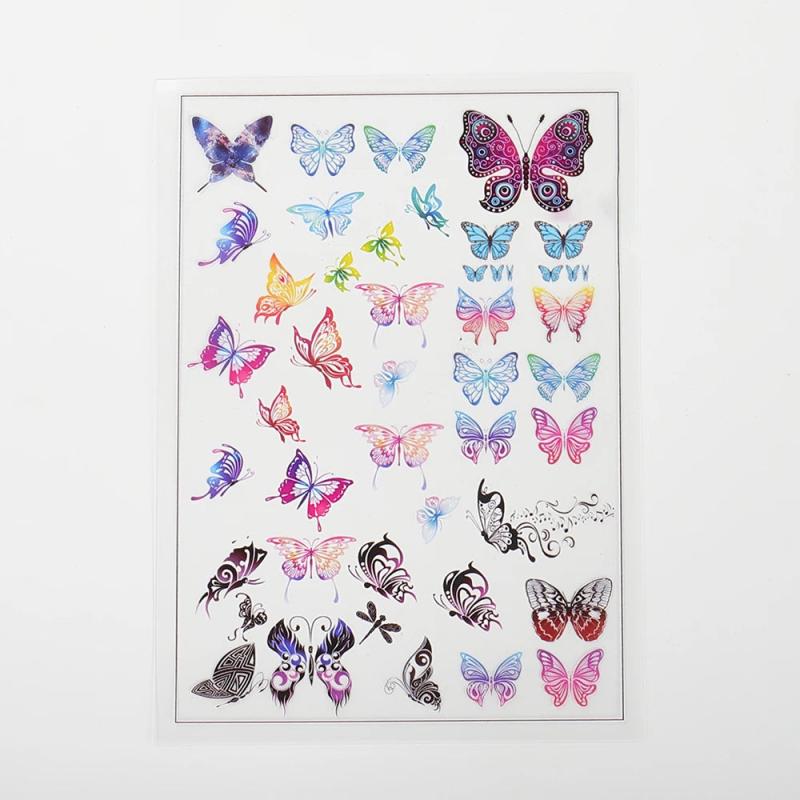 5pcs Butterfly Flap Transparent Stickers for DIY Jewelry Making