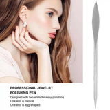 Dual Head Stainless Steel Polishing Burnisher Pen Jewelry Metal Tool