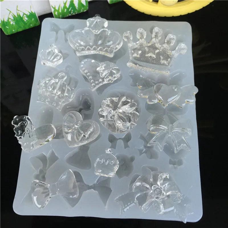 Crown Bowknot Silicone Mold for Resin Jewelry Pendant Necklace