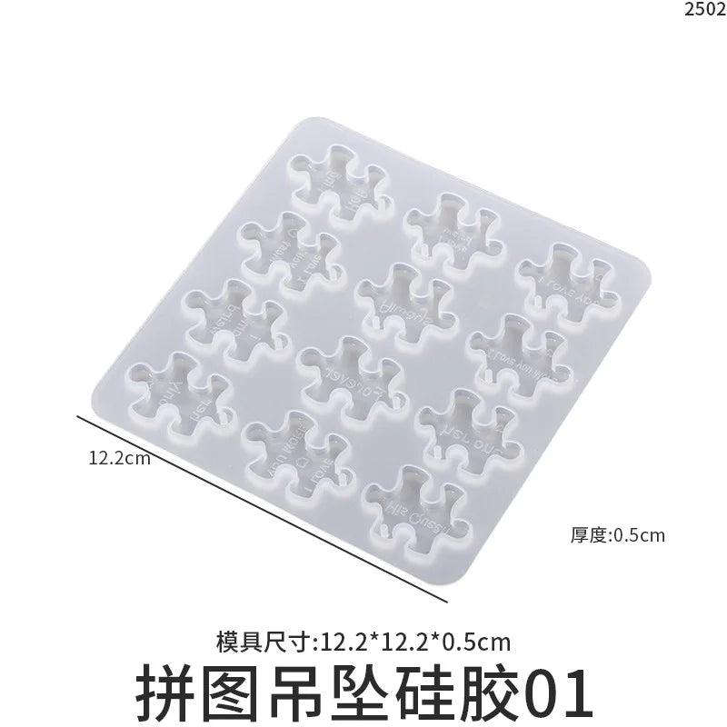 Epoxy Resin Necklace Pendant English Puzzles Silicone Mold