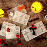 Halloween Epoxy Resin Mold Ghost Bat Cross Silicone Mold Jewelry