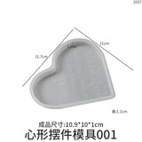 Heart Resin Mold Love-shaped Memorial Plaque Set Coaster Silicone Tray Mould