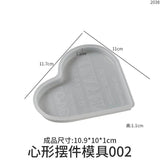 Heart Resin Mold Love-shaped Memorial Plaque Set Coaster Silicone Tray Mould